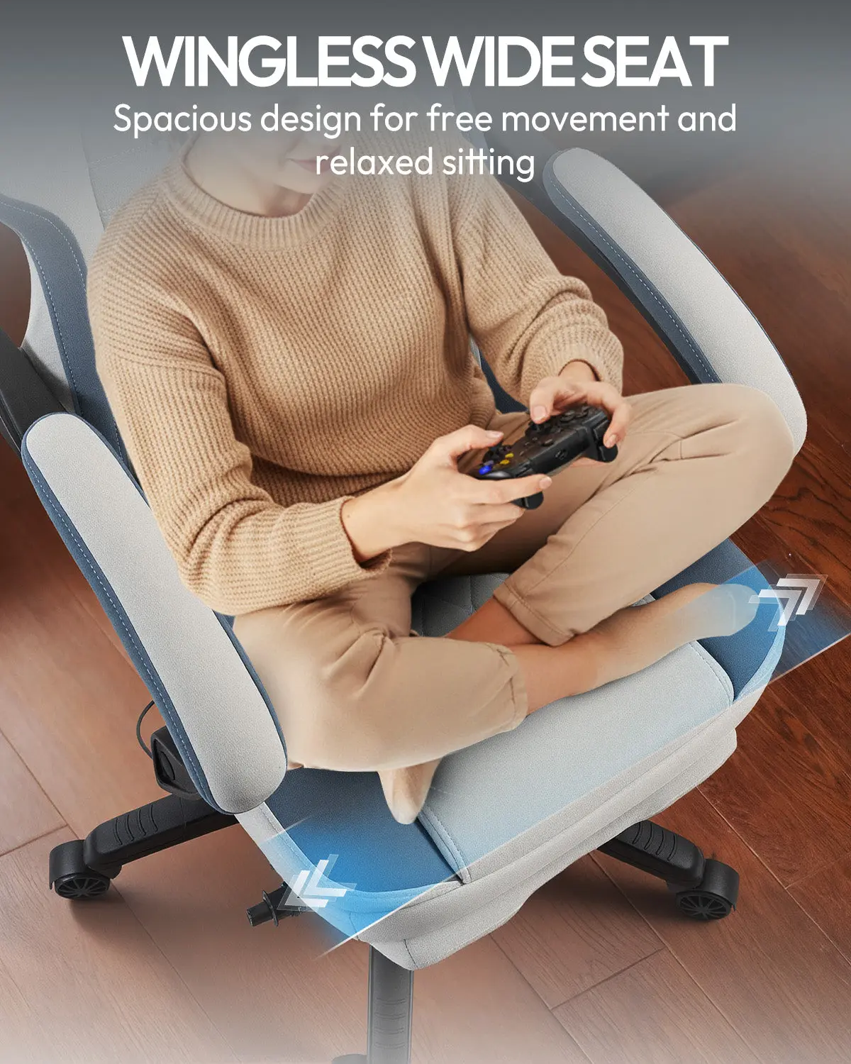 Dowinx Extended Footrest Gaming Chair - 6657E Gray - Image 7