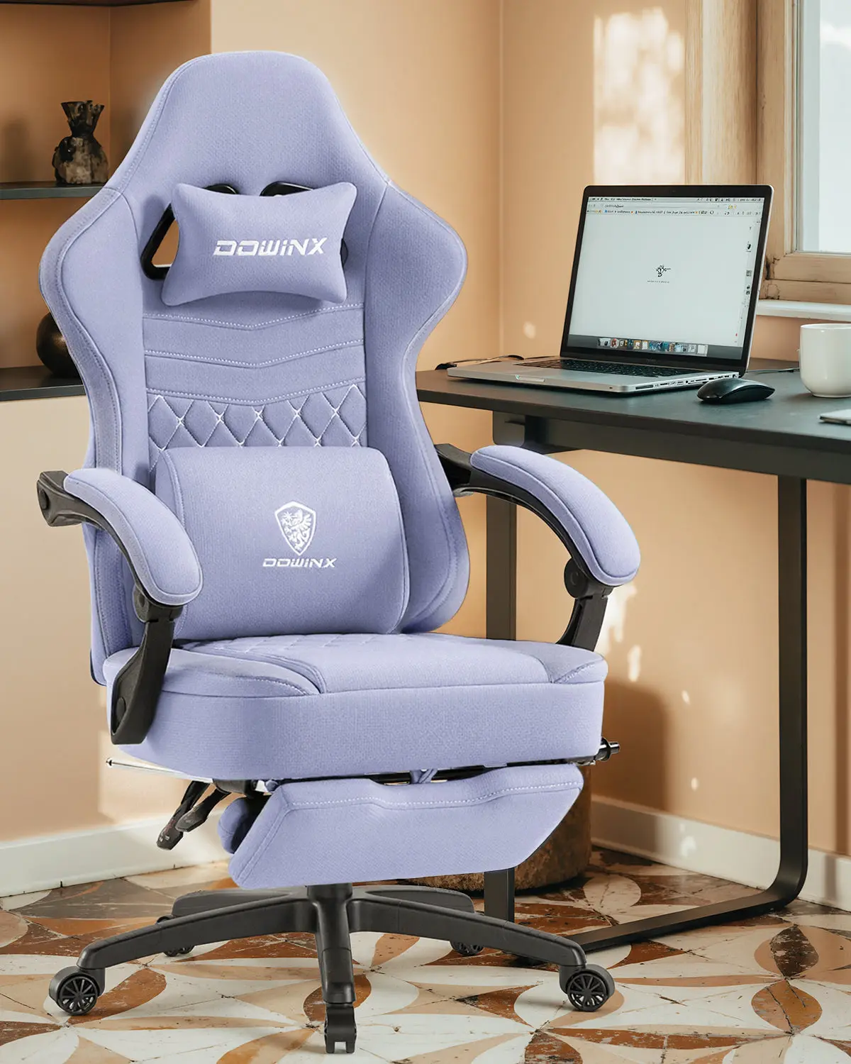 Dowinx Extended Footrest Gaming Chair - 6657E Purple - Image 4