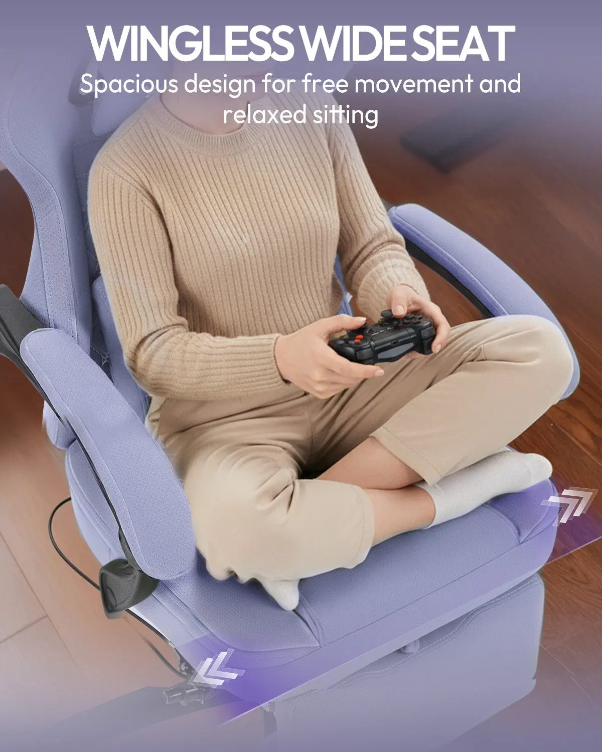 Dowinx Extended Footrest Gaming Chair - 6657E Purple - Image 6
