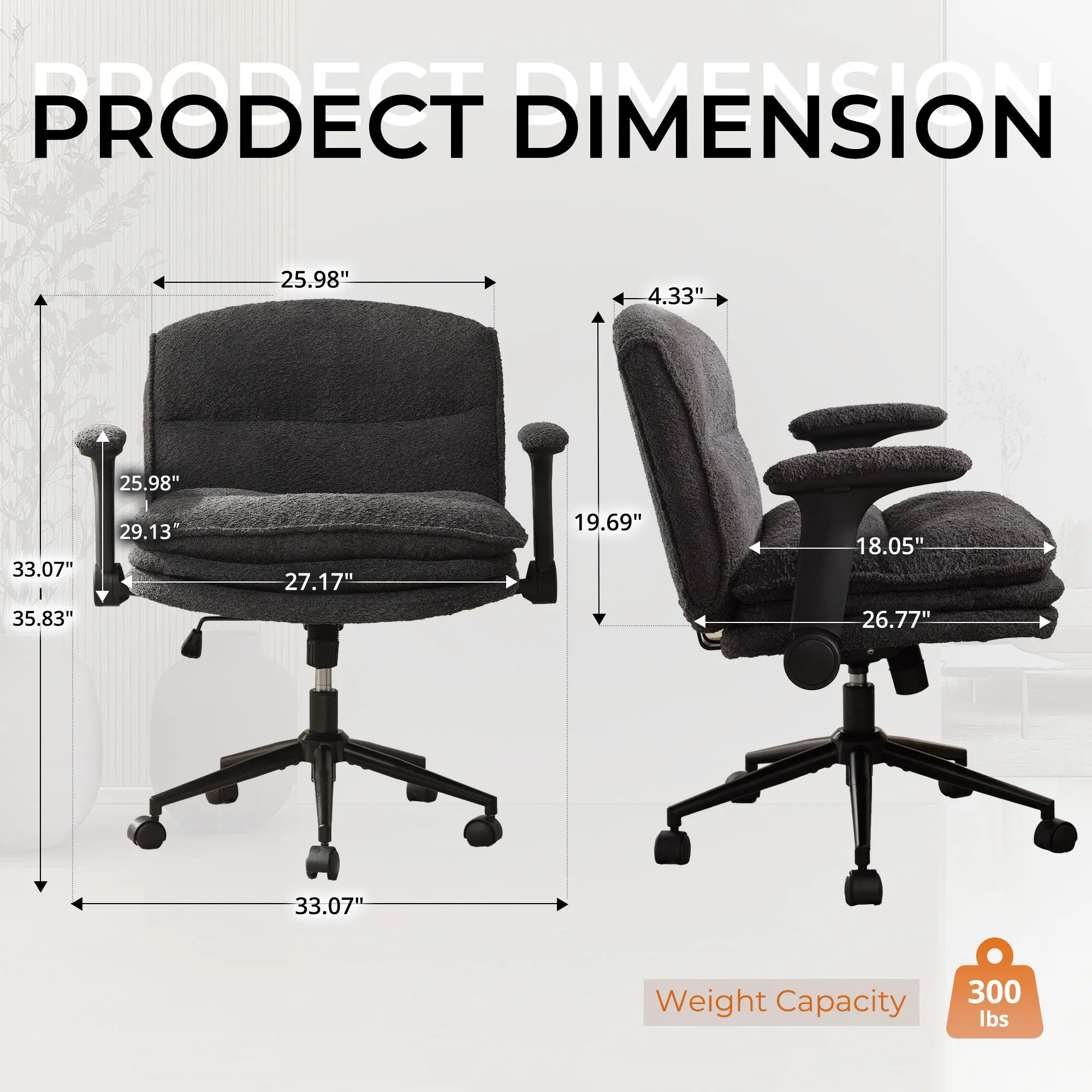 Dowinx Criss Cross Chair – Adjustable & Swivel-Black - Image 3