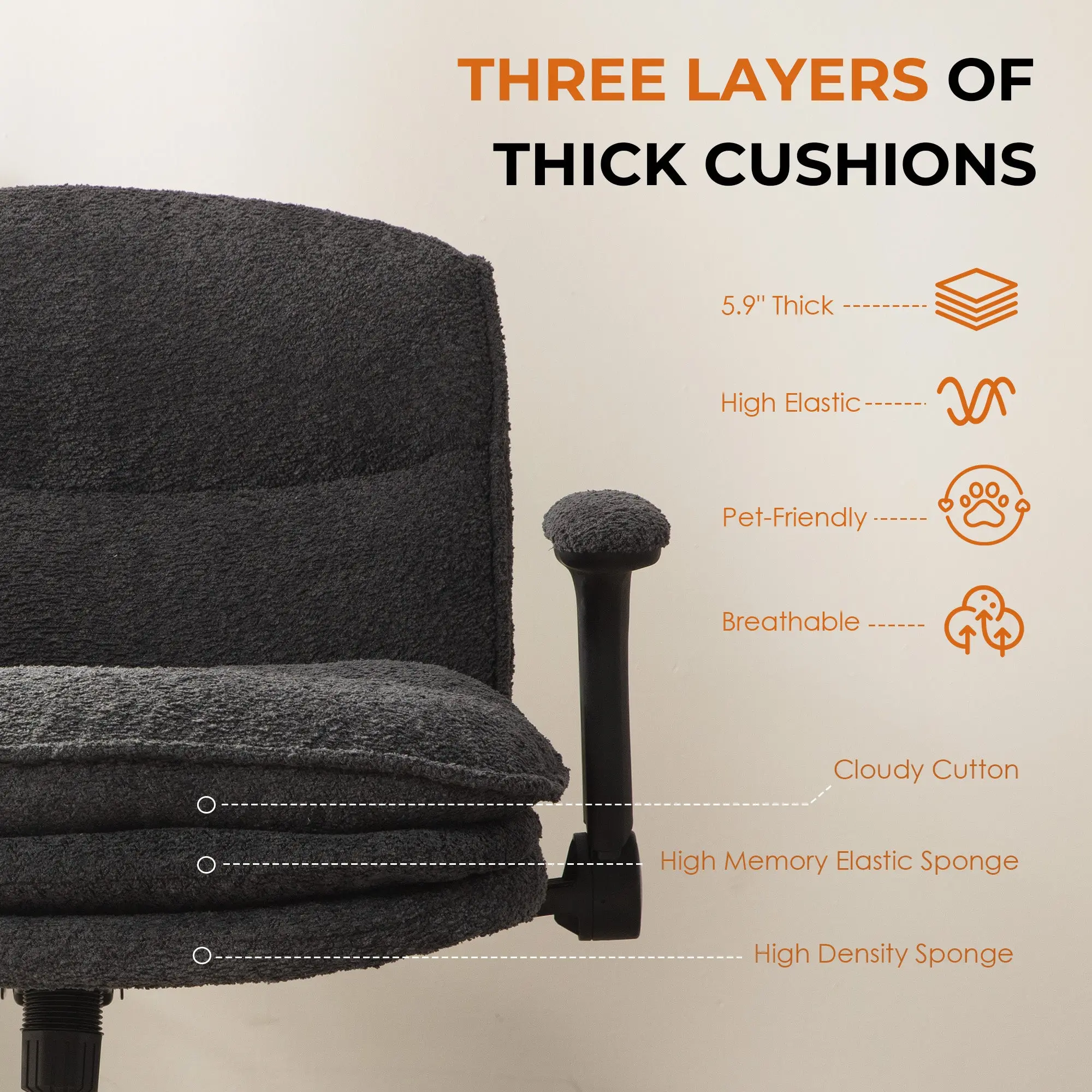 Dowinx Criss Cross Chair – Adjustable & Swivel-Black - Image 4