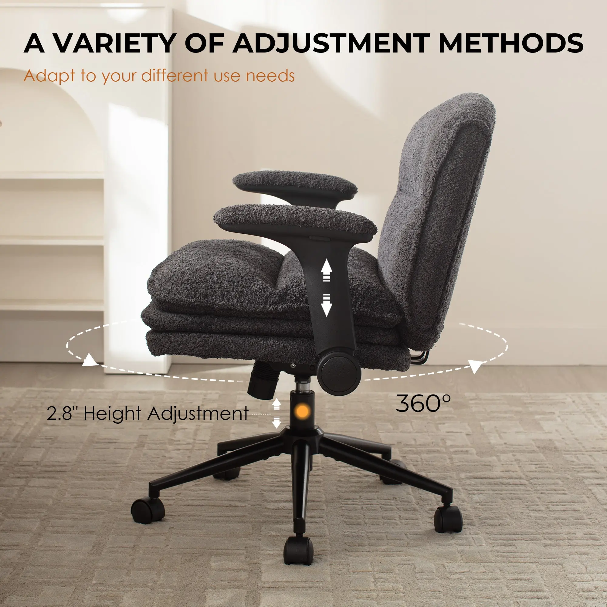 Dowinx Criss Cross Chair – Adjustable & Swivel-Black - Image 5