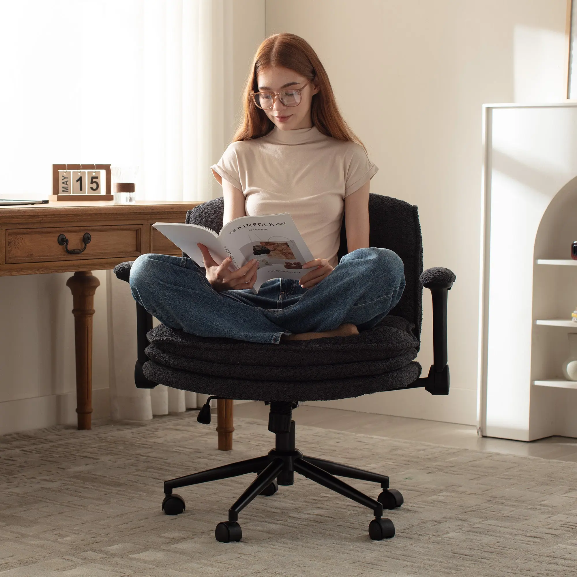 Dowinx Criss Cross Chair – Adjustable & Swivel-Black - Image 9