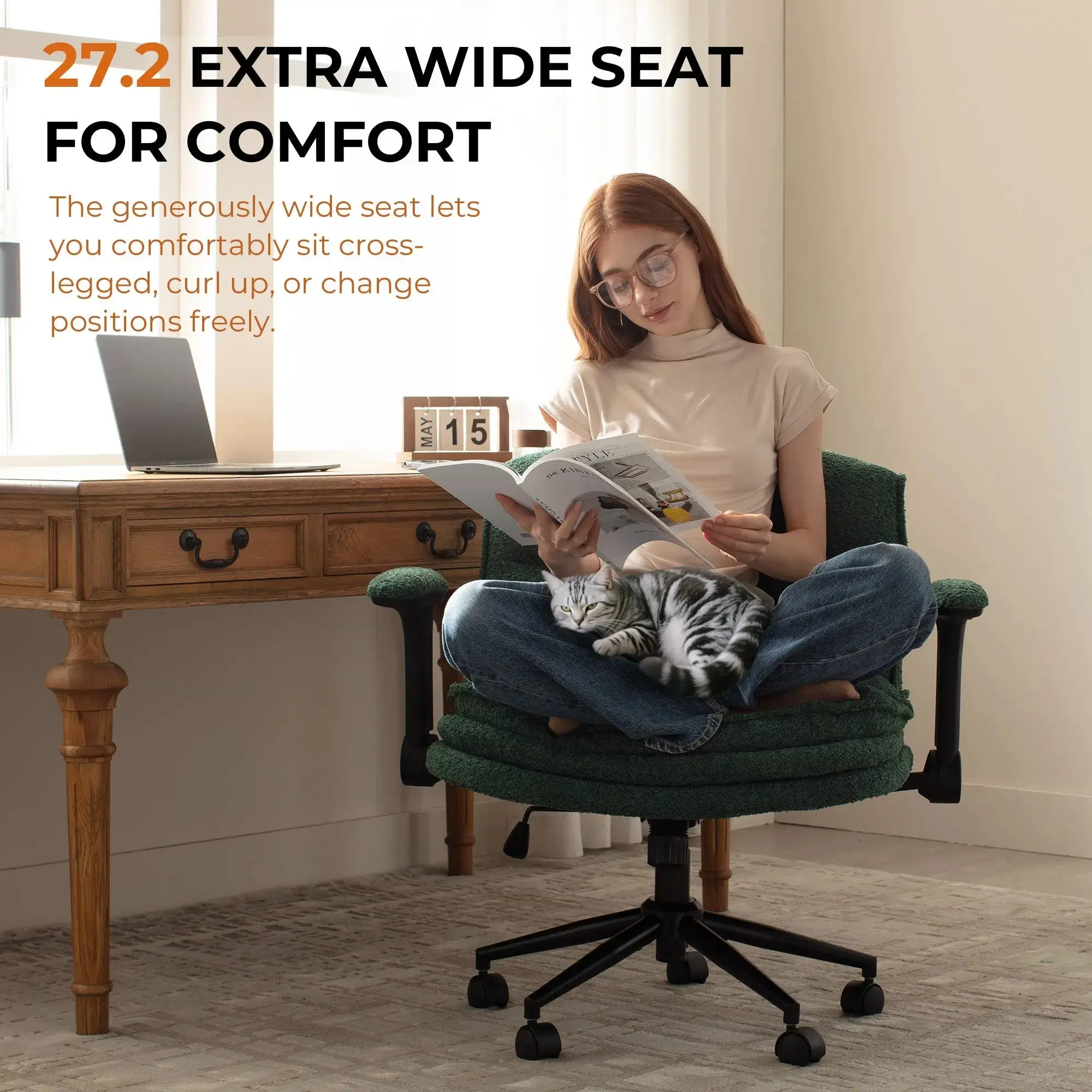 Dowinx Criss Cross Chair – Adjustable & Swivel-Green - Image 2