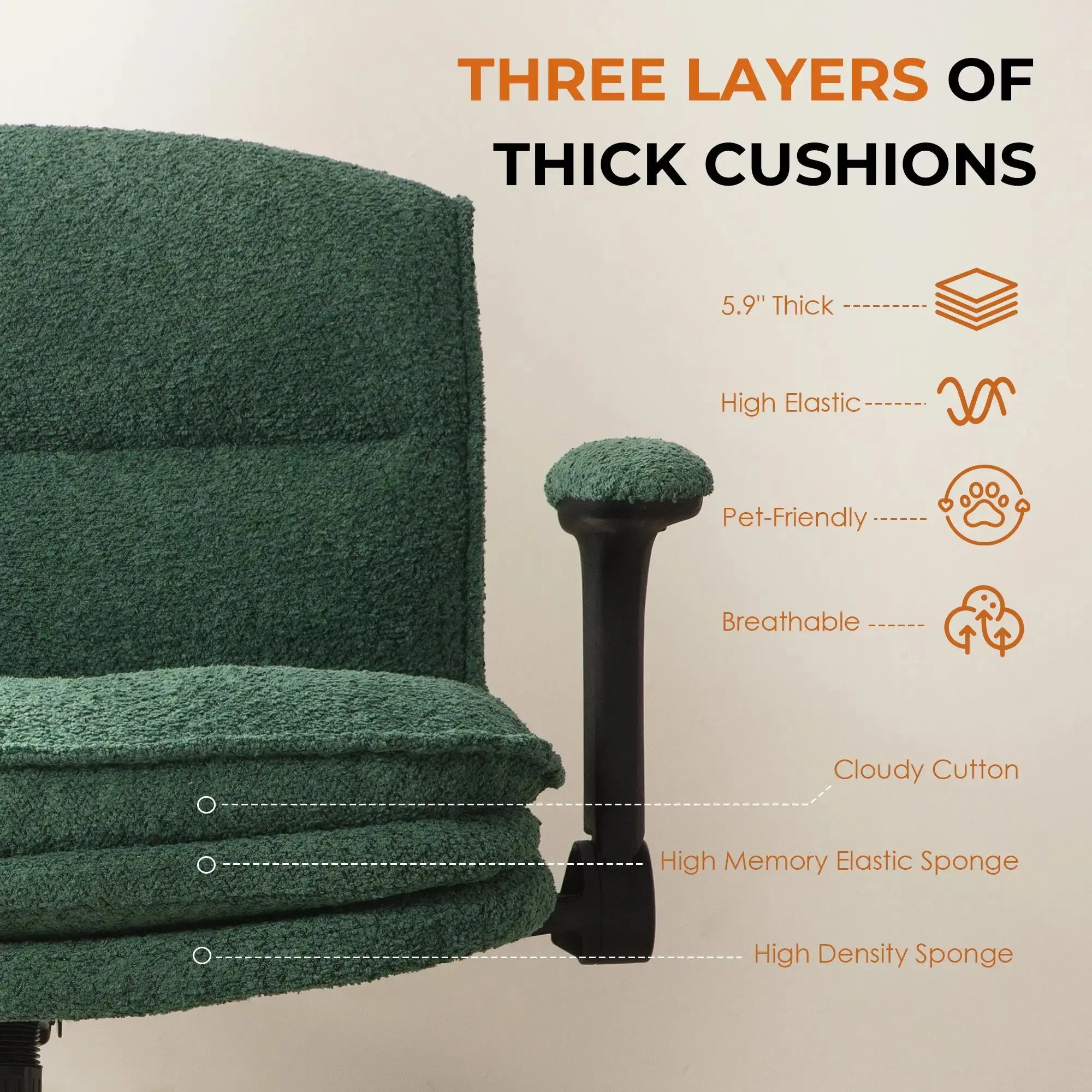 Dowinx Criss Cross Chair – Adjustable & Swivel-Green - Image 3