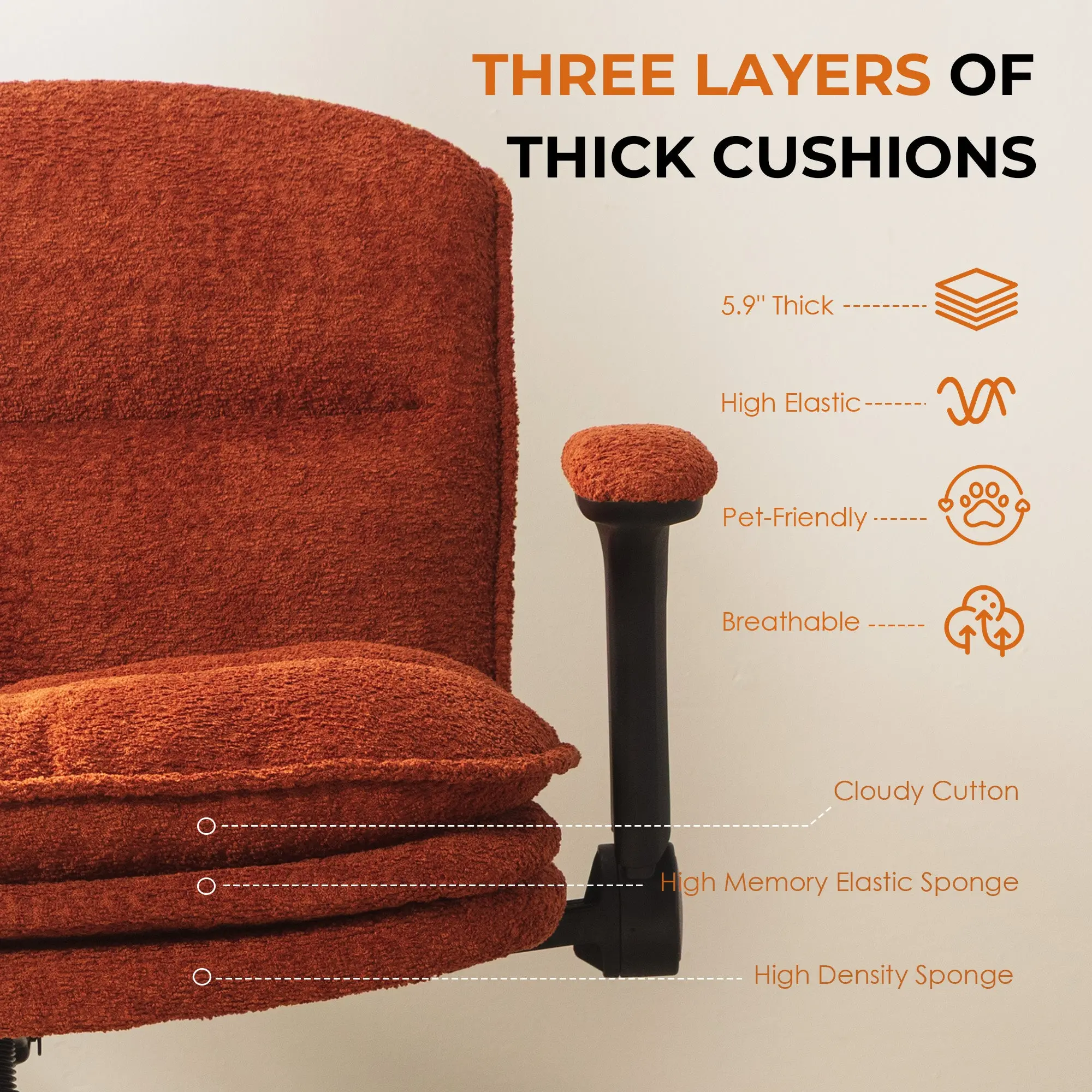 Dowinx Criss Cross Chair – Adjustable & Swivel-Orange - Image 3
