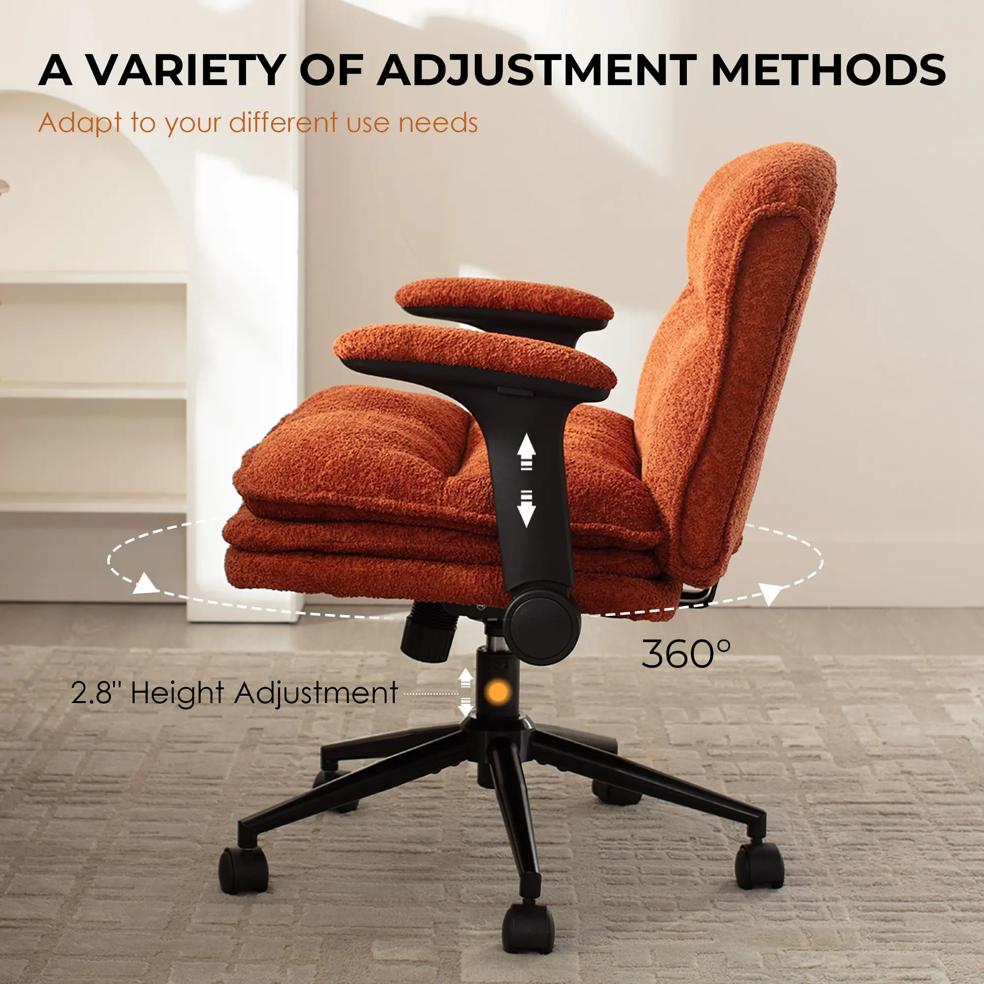 Dowinx Criss Cross Chair – Adjustable & Swivel-Orange - Image 4