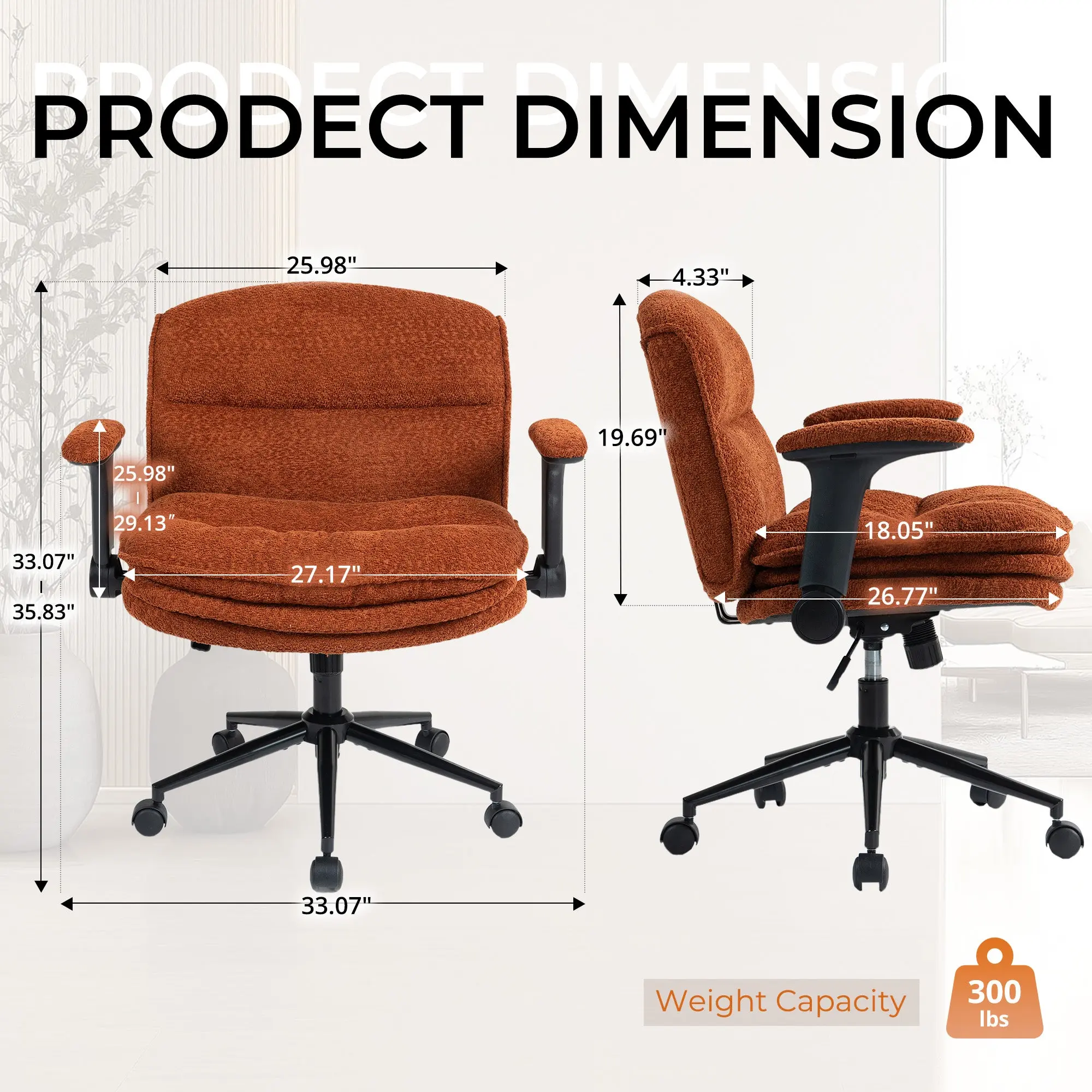 Dowinx Criss Cross Chair – Adjustable & Swivel-Orange - Image 8