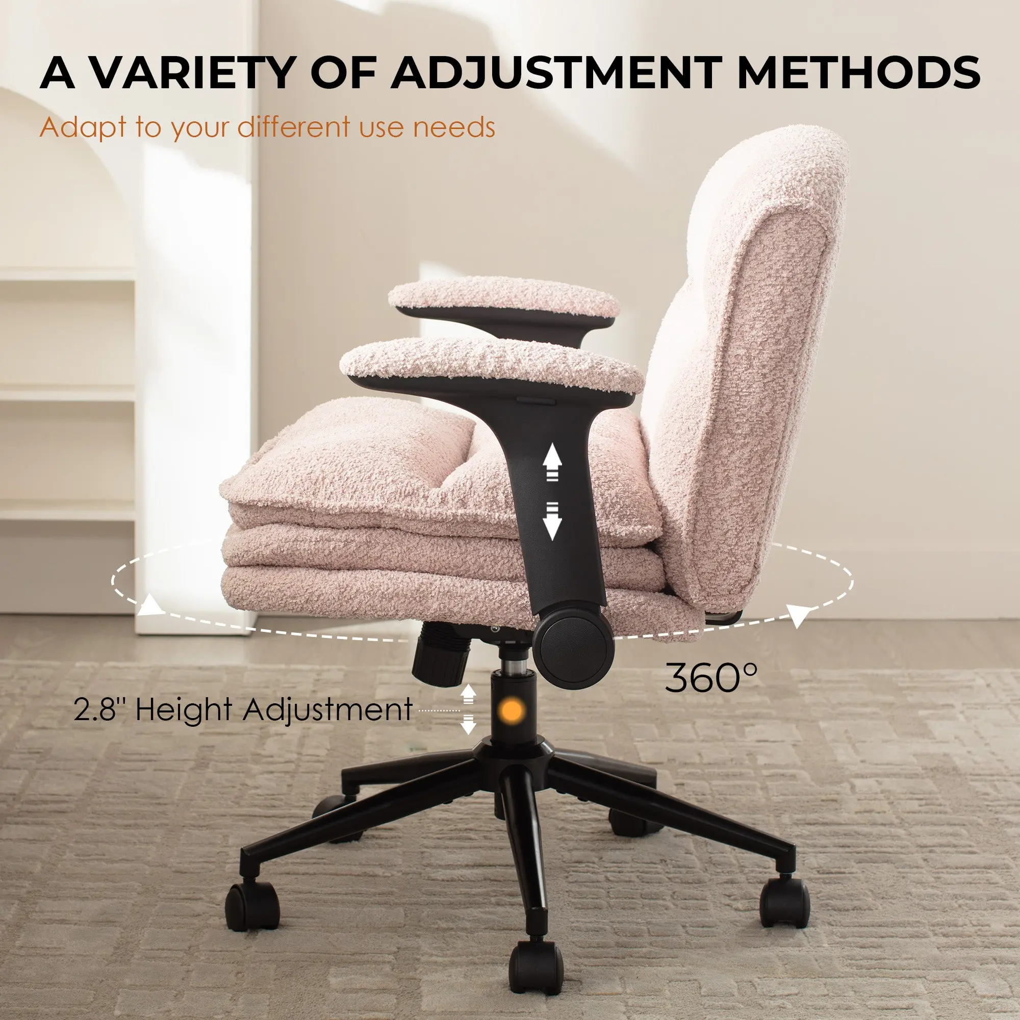 Dowinx Criss Cross Chair – Adjustable & Swivel-Pink - Image 4