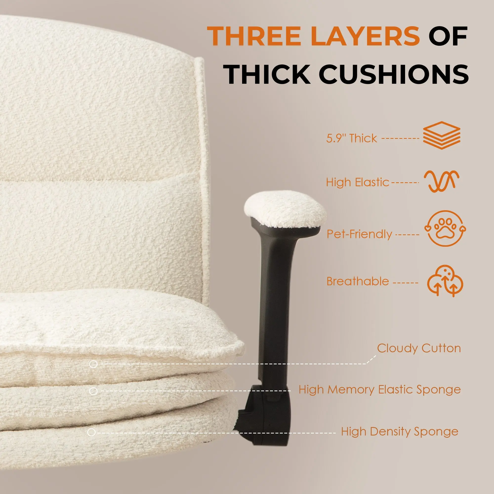 Dowinx Criss Cross Chair – Adjustable & Swivel-White - Image 3