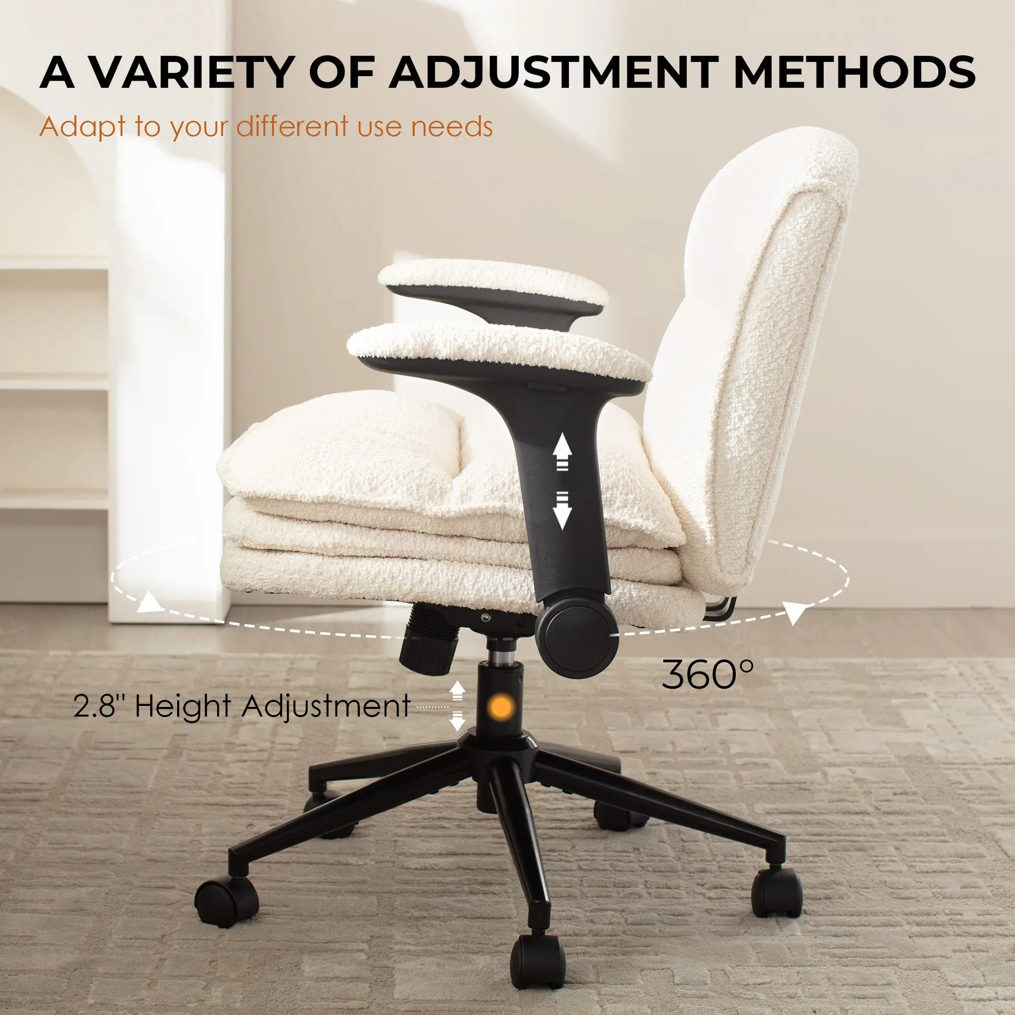 Dowinx Criss Cross Chair – Adjustable & Swivel-White - Image 4