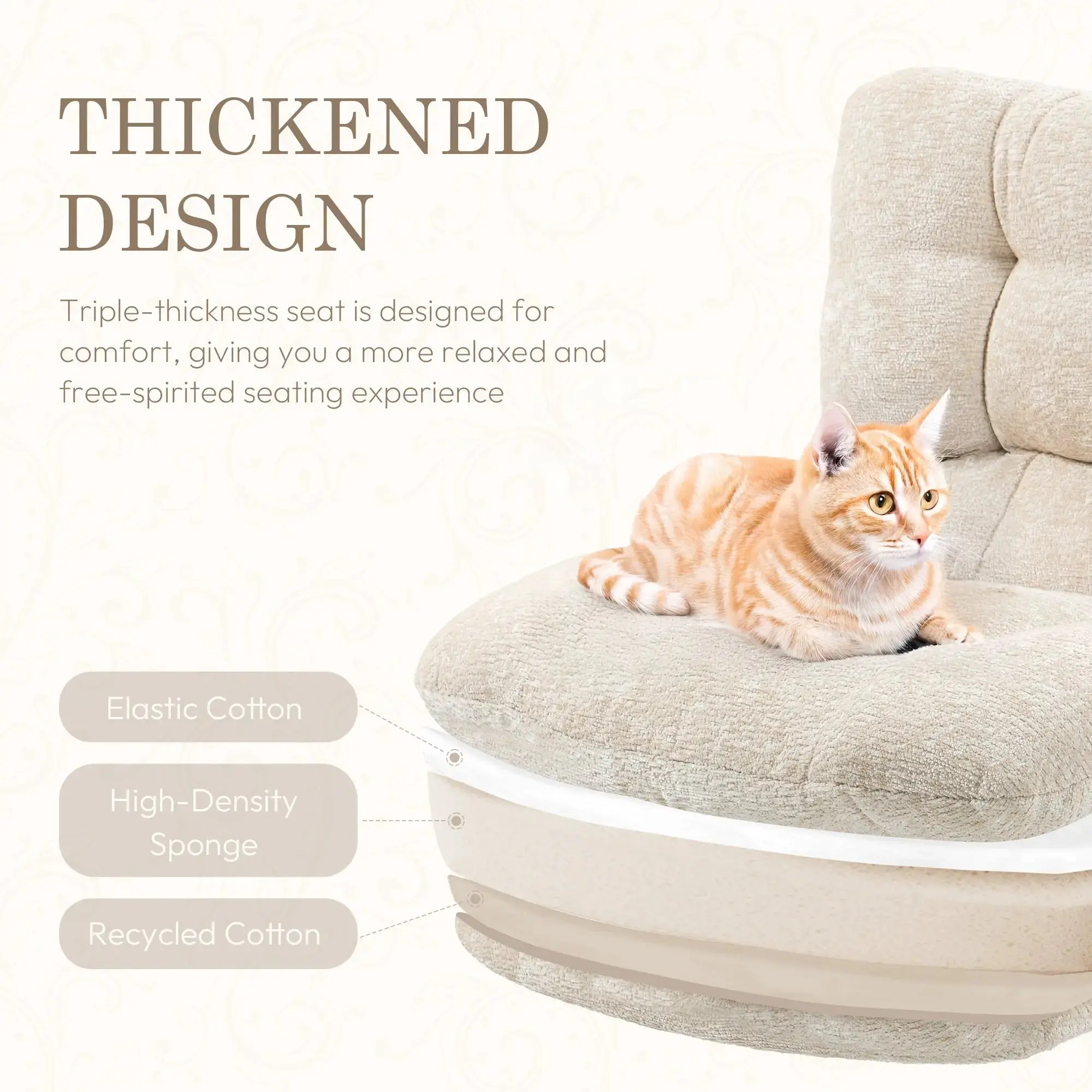 Dowinx Criss Cross Comfort Chair - Beige - Image 5