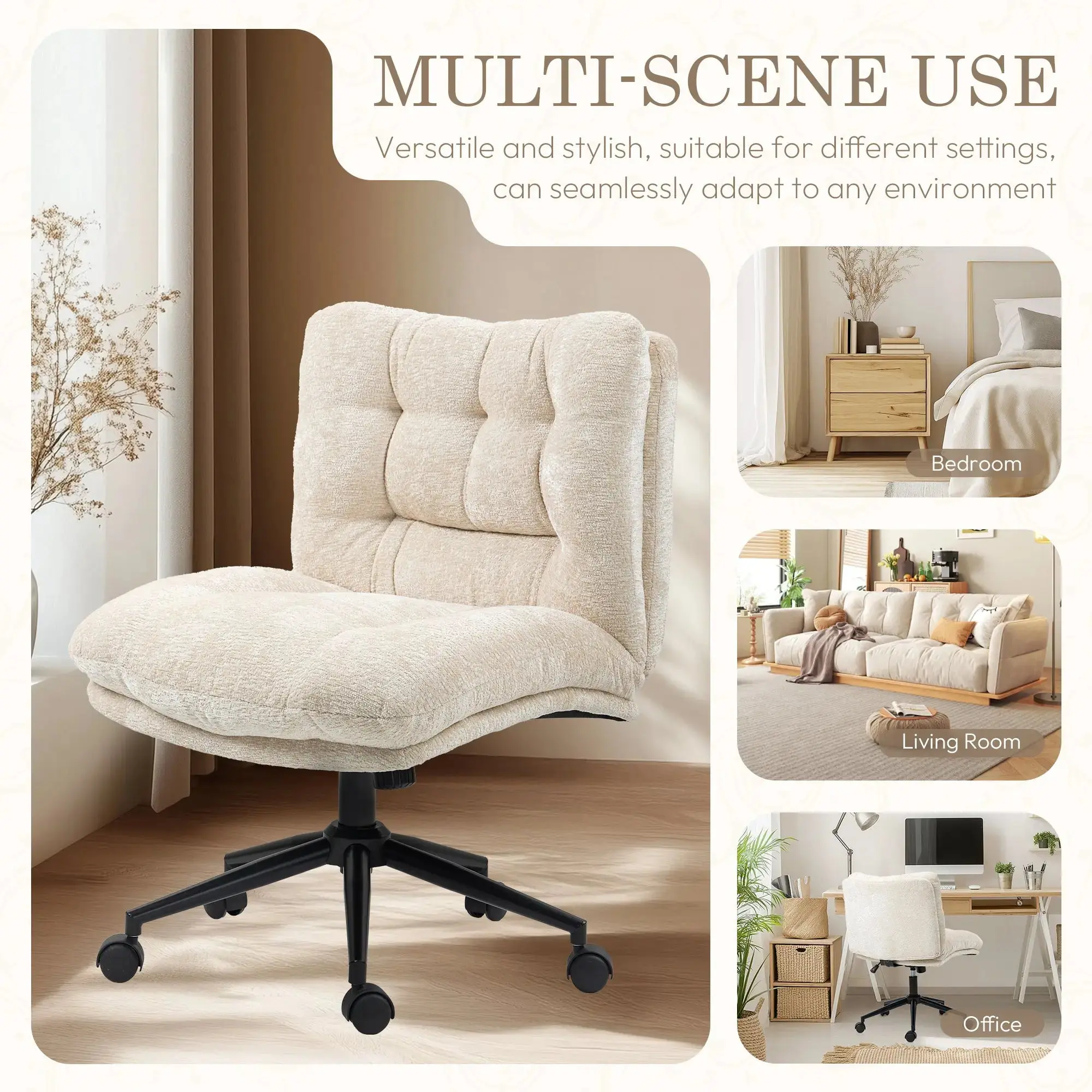 Dowinx Criss Cross Comfort Chair - Beige - Image 6