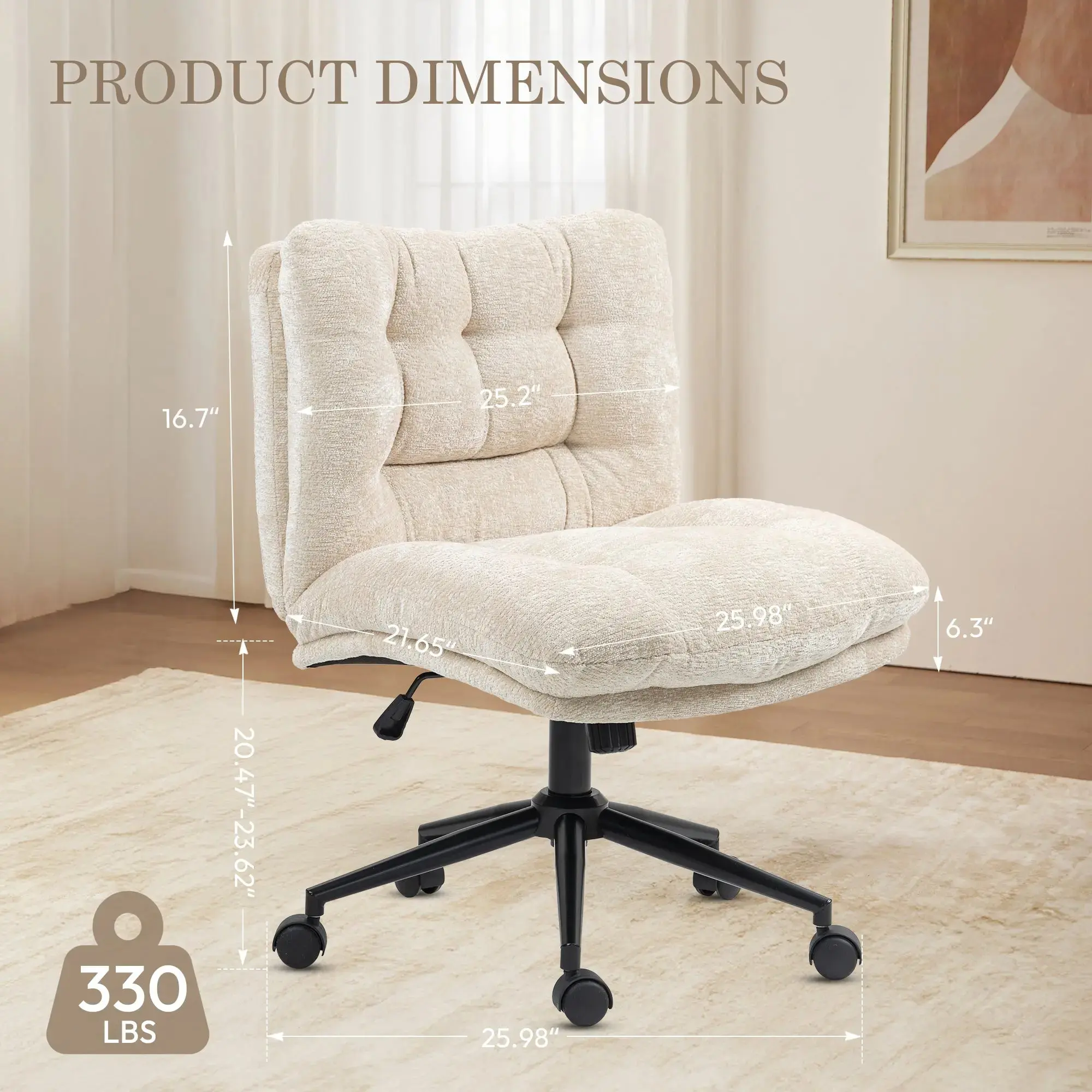 Dowinx Criss Cross Comfort Chair - Beige - Image 9
