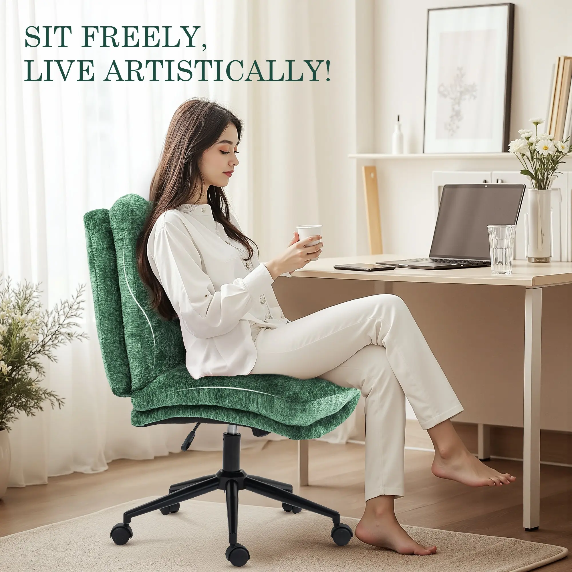Dowinx Criss Cross Comfort Chair - Green - Image 4