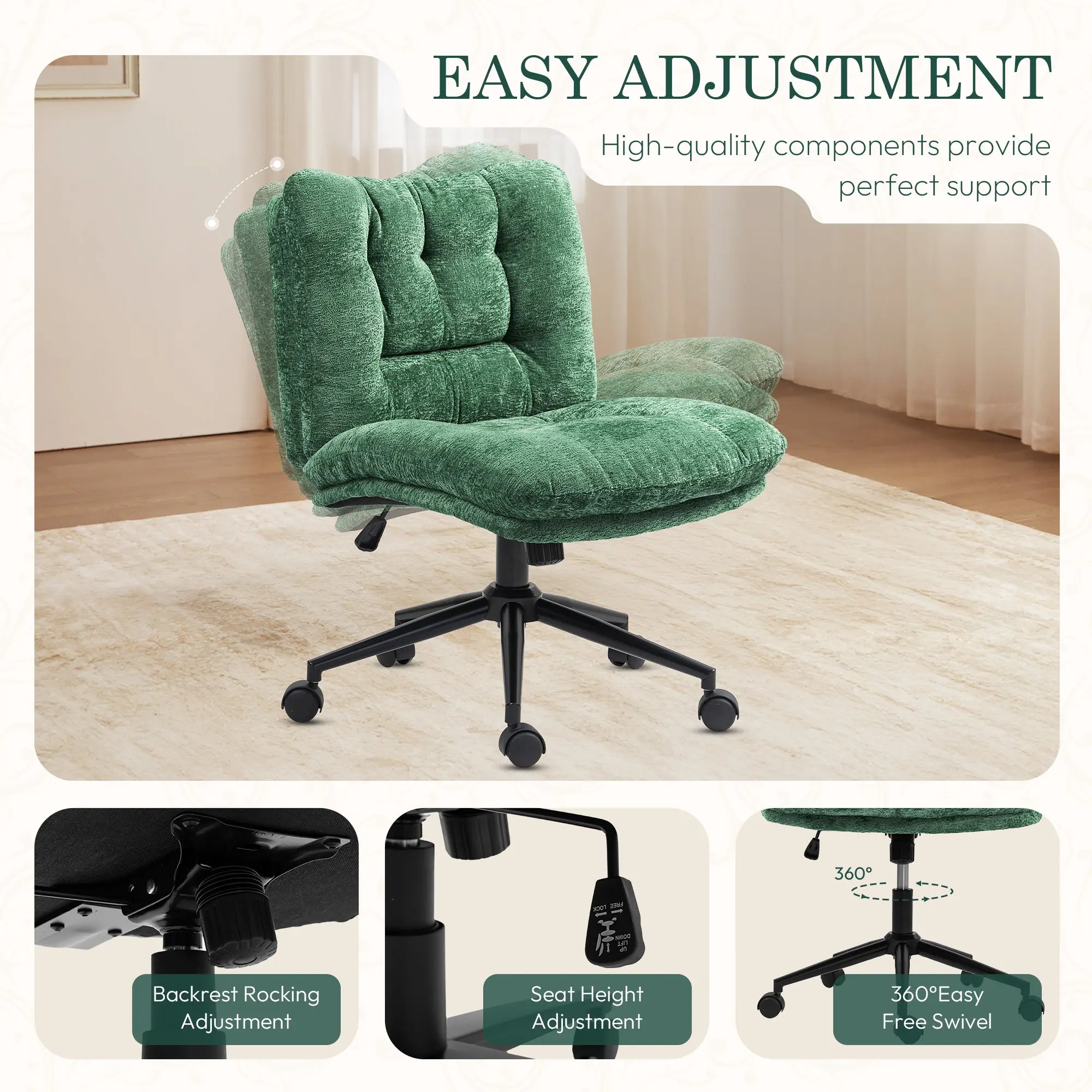 Dowinx Criss Cross Comfort Chair - Green - Image 8