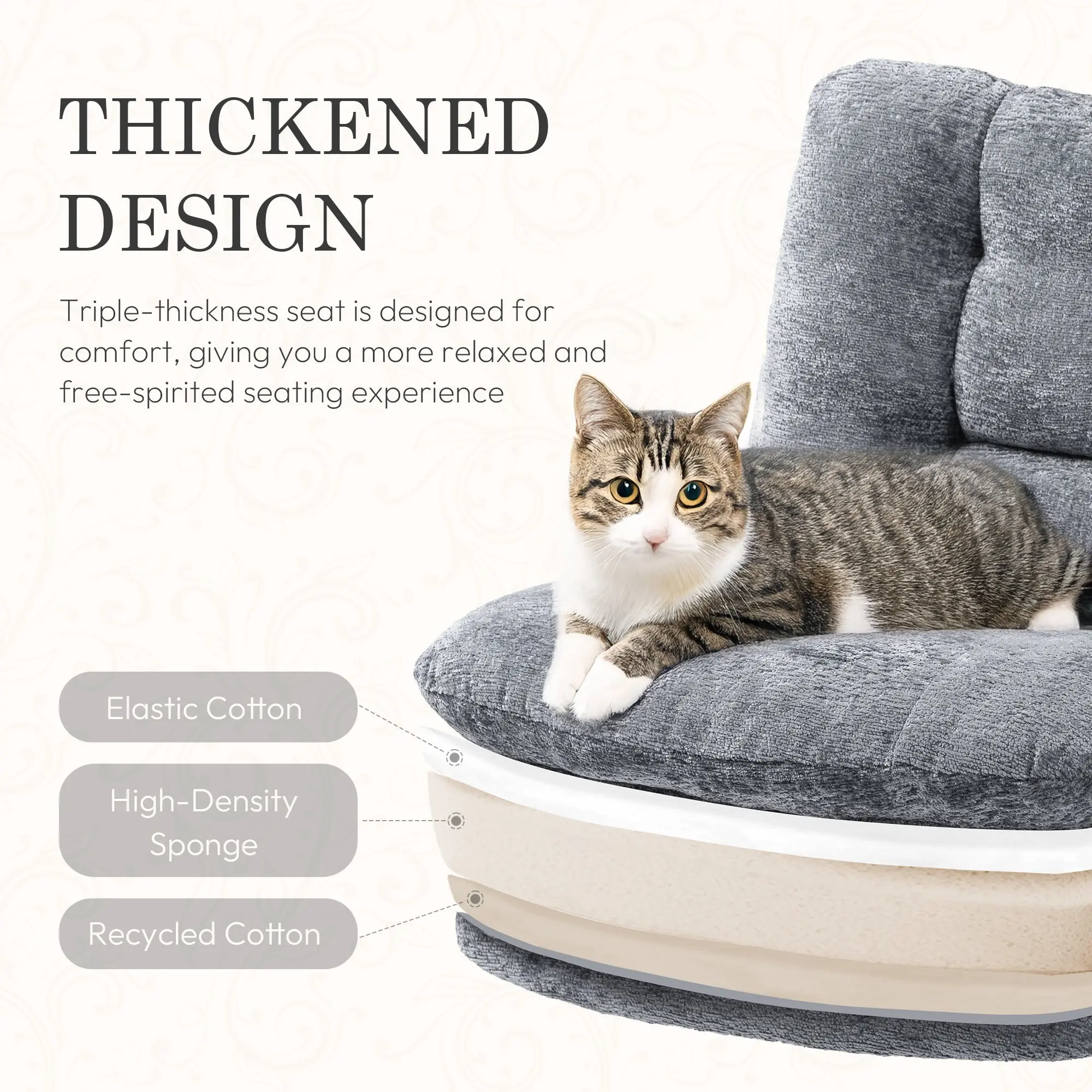 Dowinx Criss Cross Comfort Chair - Grey - Image 5