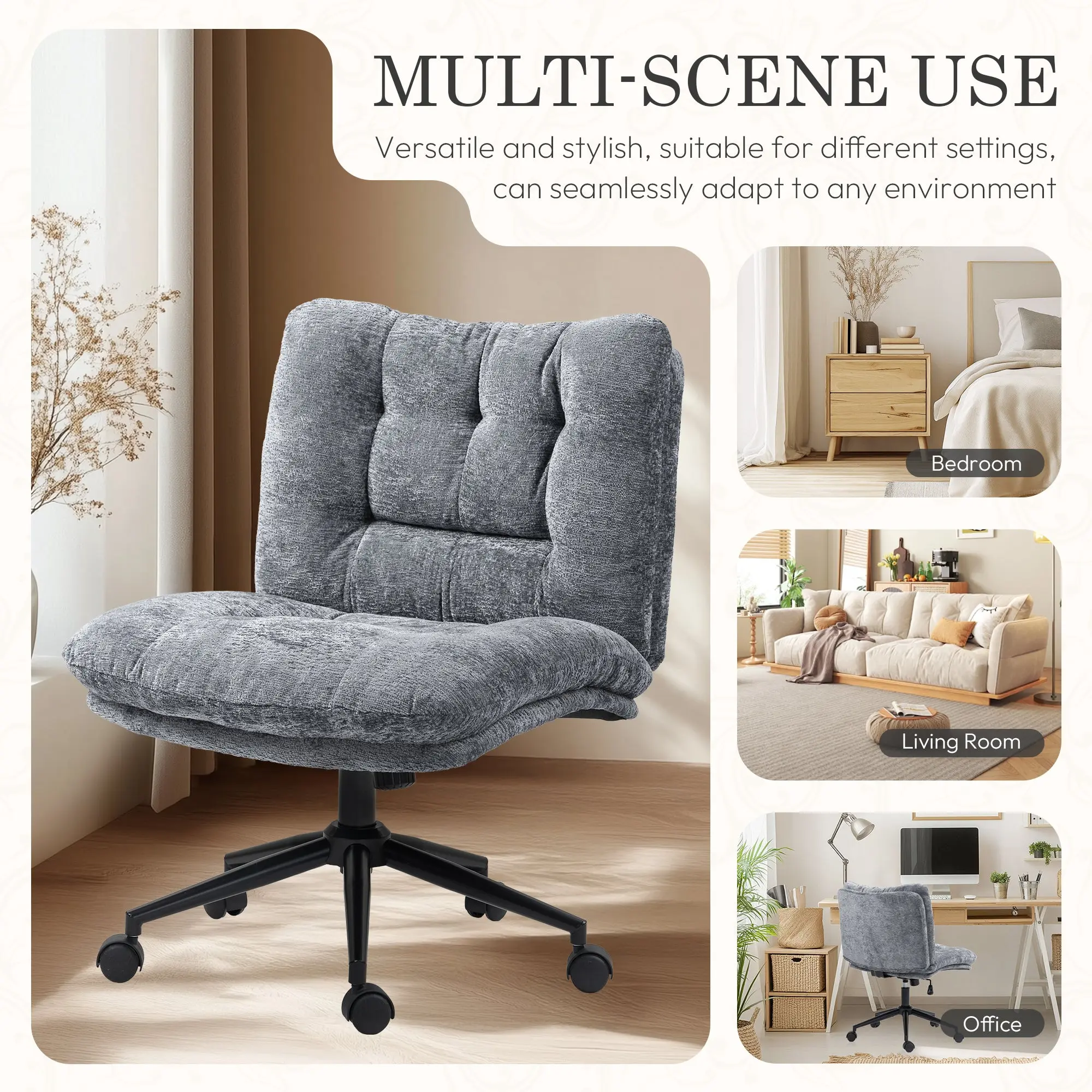 Dowinx Criss Cross Comfort Chair - Grey - Image 7