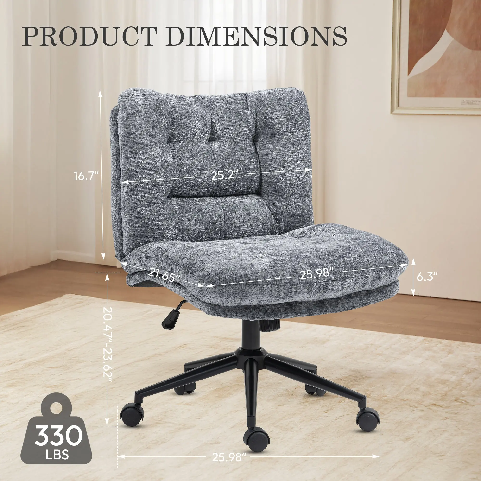 Dowinx Criss Cross Comfort Chair - Grey - Image 8