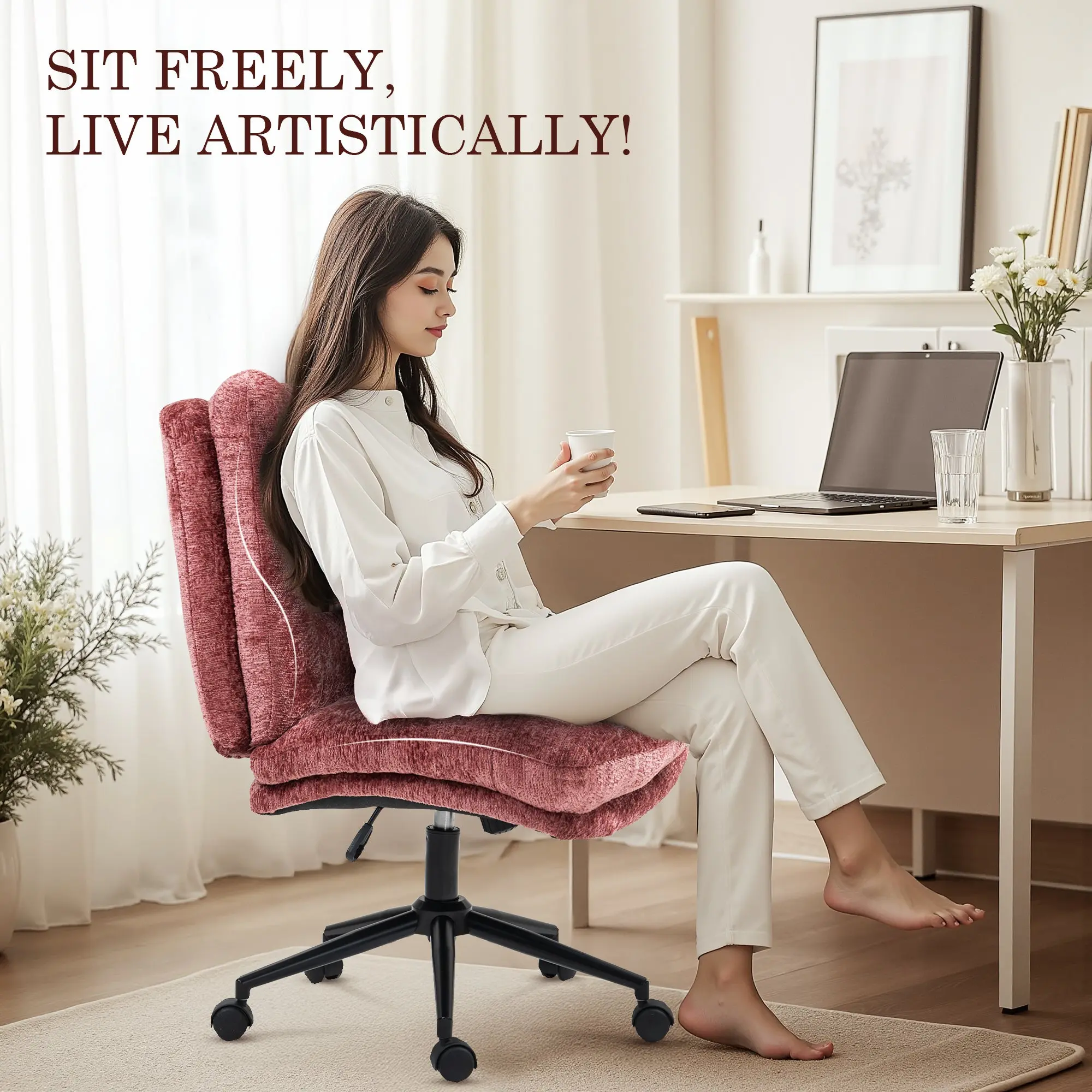 Dowinx Criss Cross Comfort Chair - Purple - Image 4