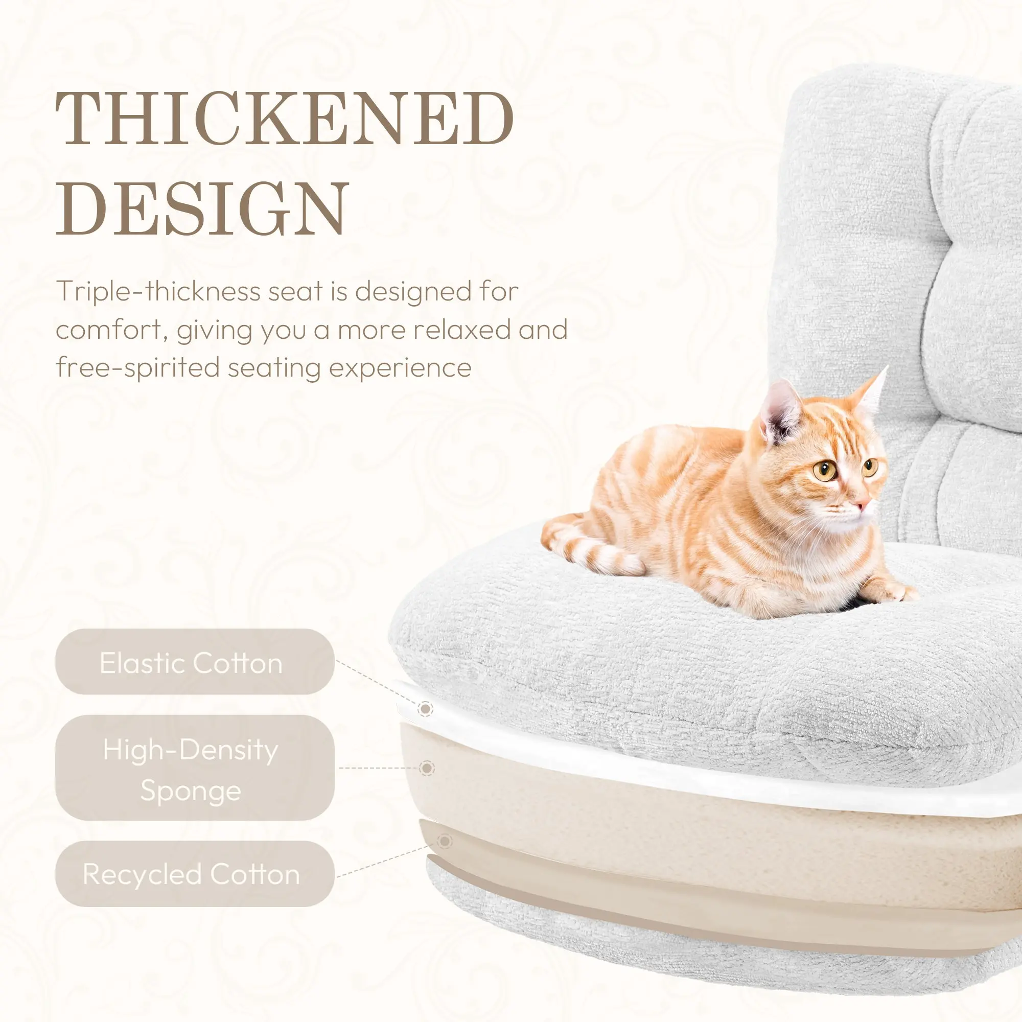 Dowinx Criss Cross Comfort Chair - White - Image 4
