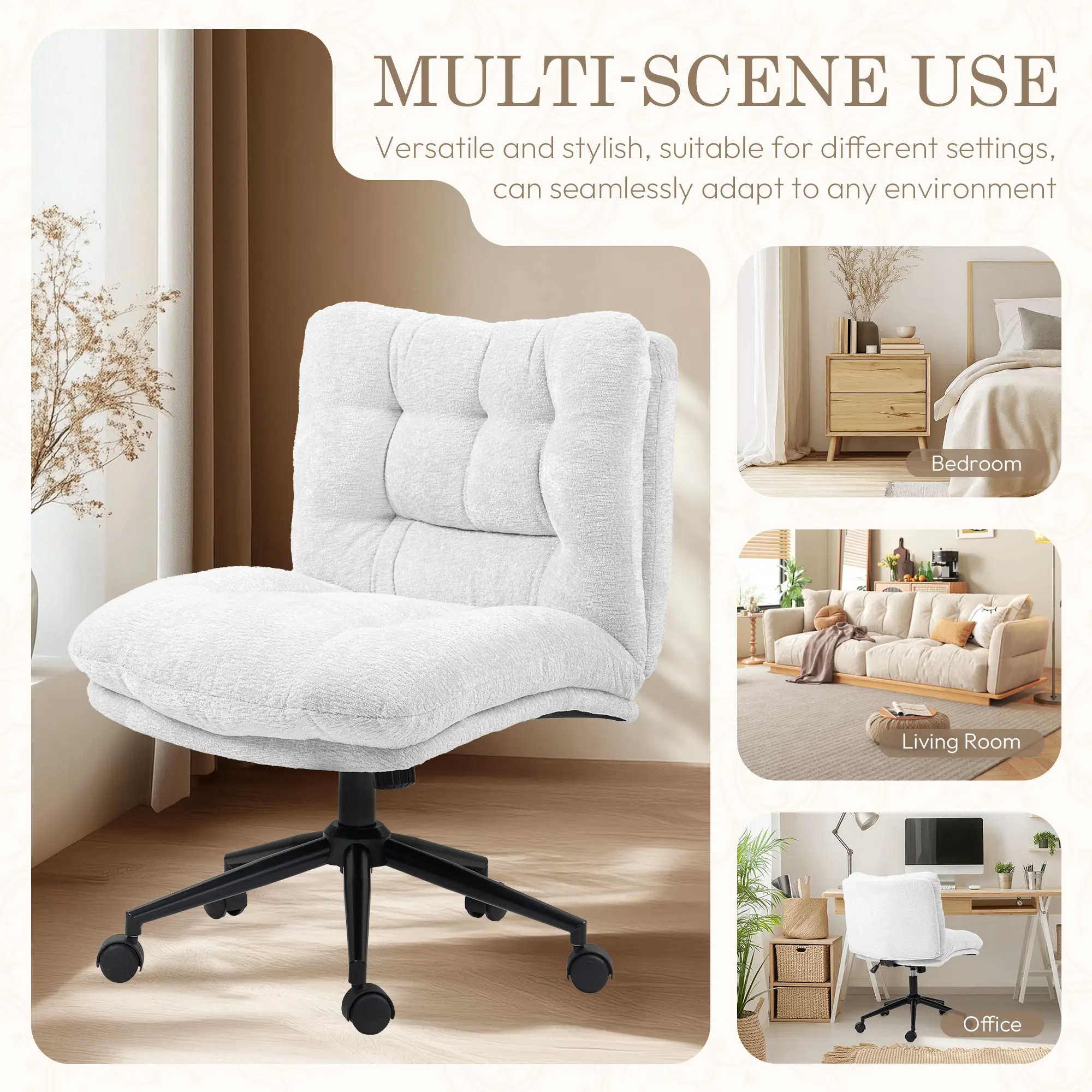 Dowinx Criss Cross Comfort Chair - White - Image 5