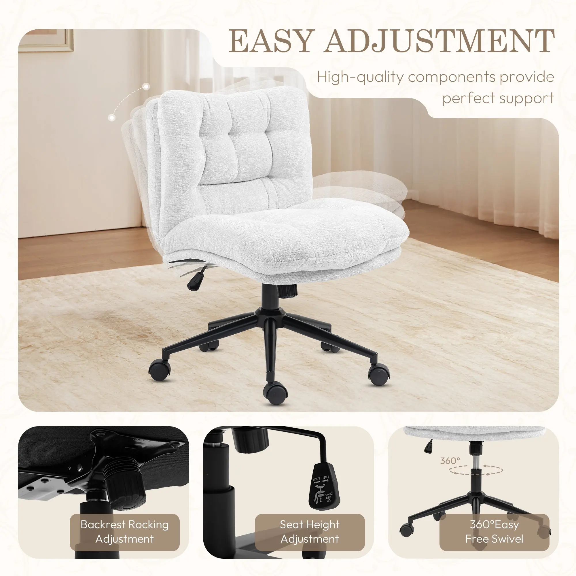 Dowinx Criss Cross Comfort Chair - White - Image 7