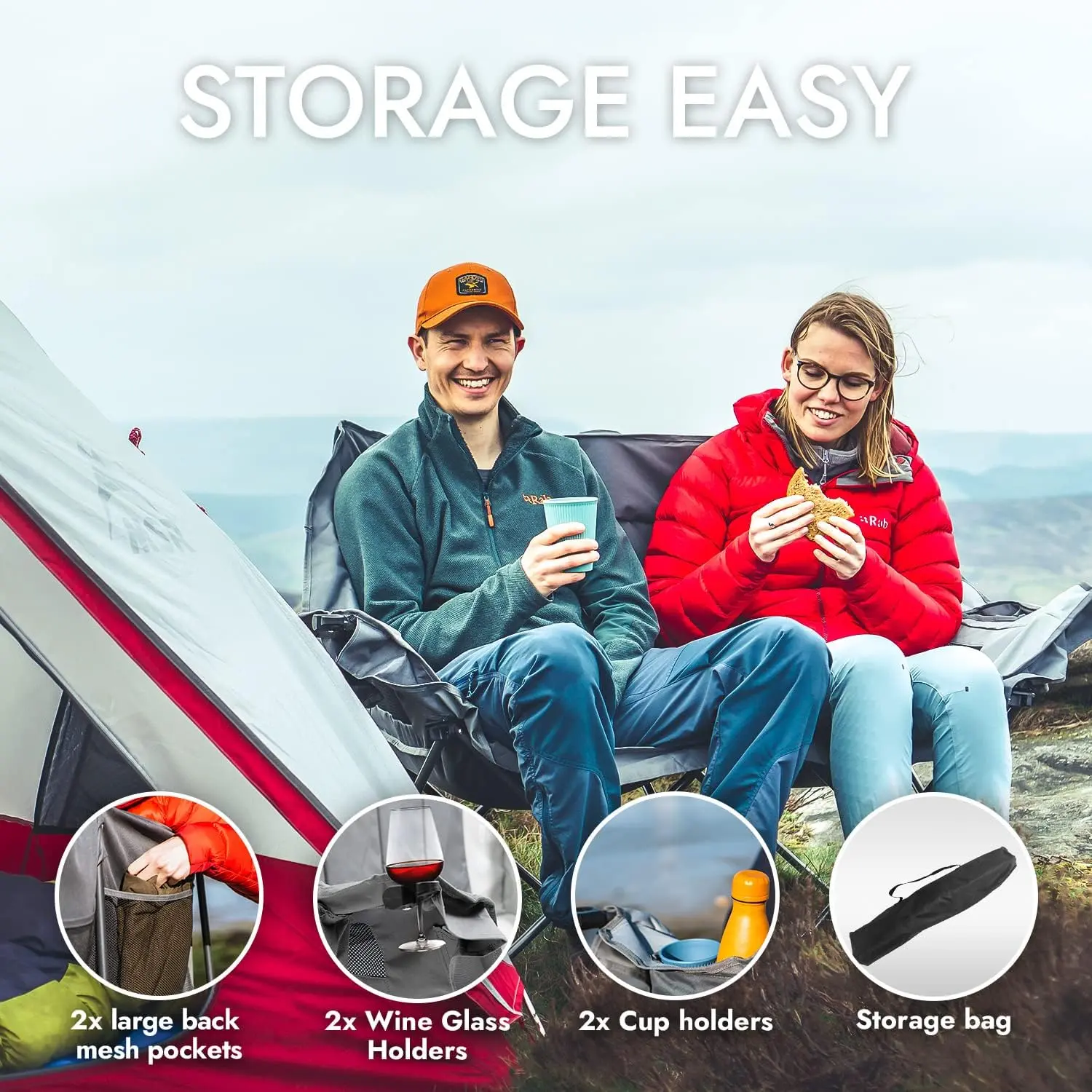 Dowinx Double Camping Chair HY-Grey PRO - Image 5
