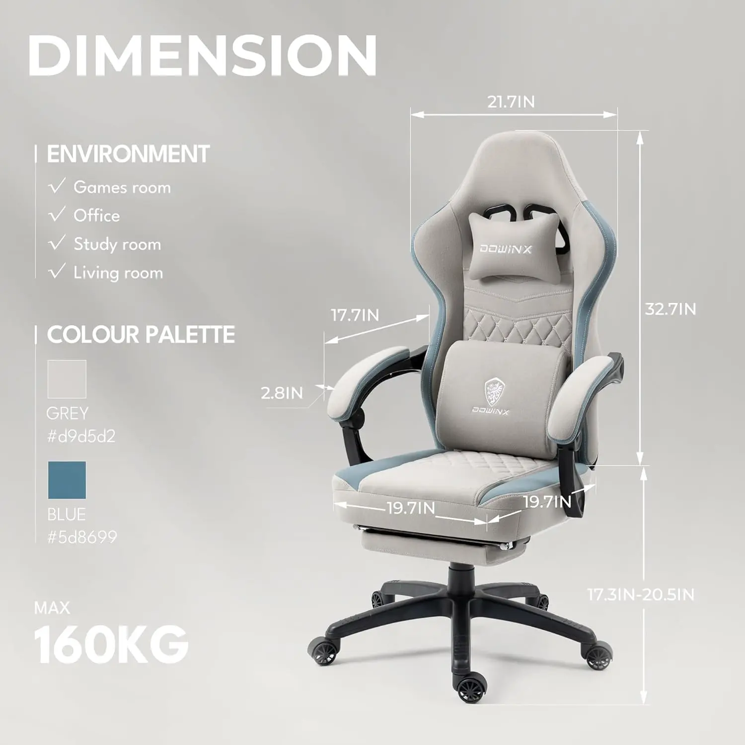 Dowinx Simple Series 6657D-Grey - Image 3