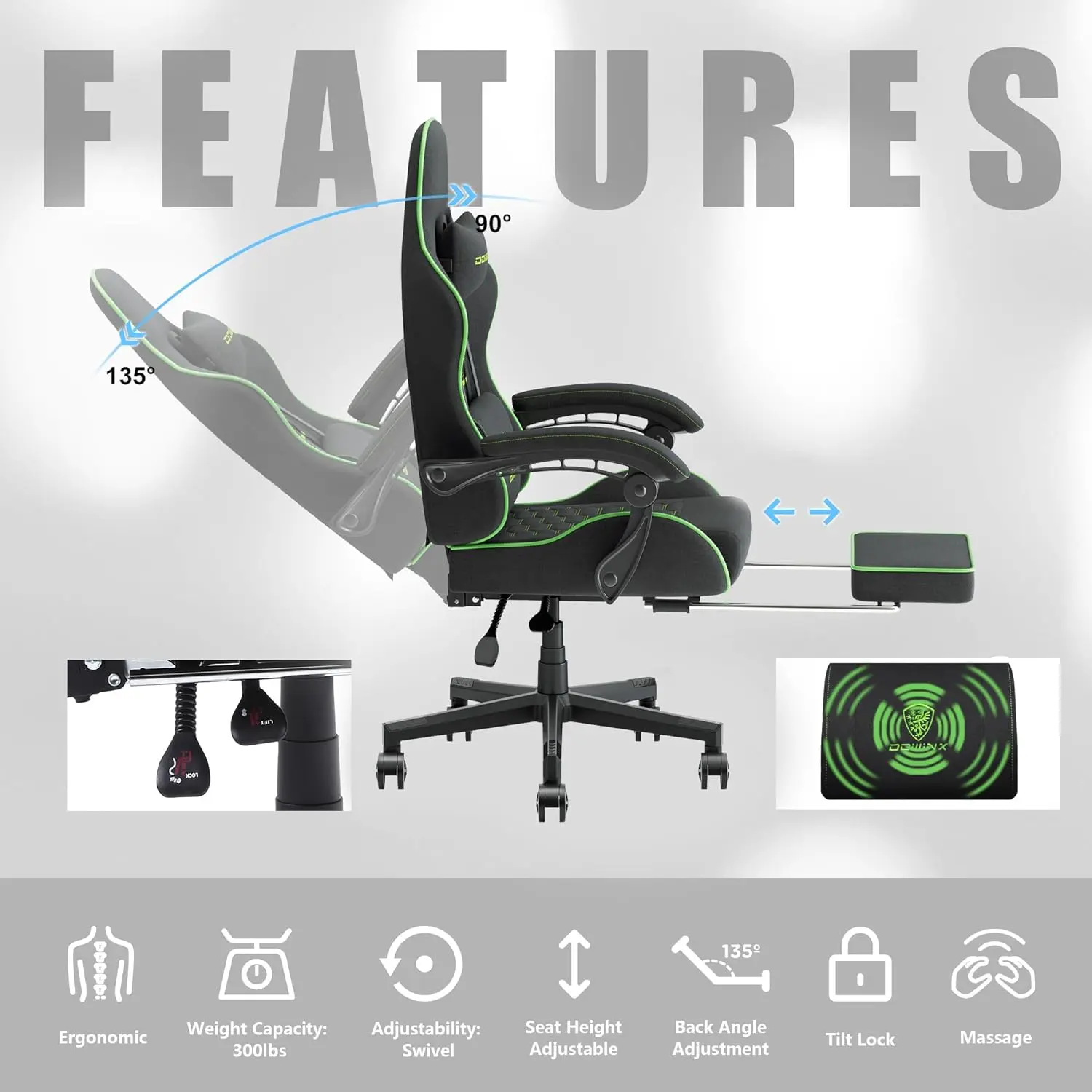 Dowinx Simple Series 6658 Black Green - Image 7