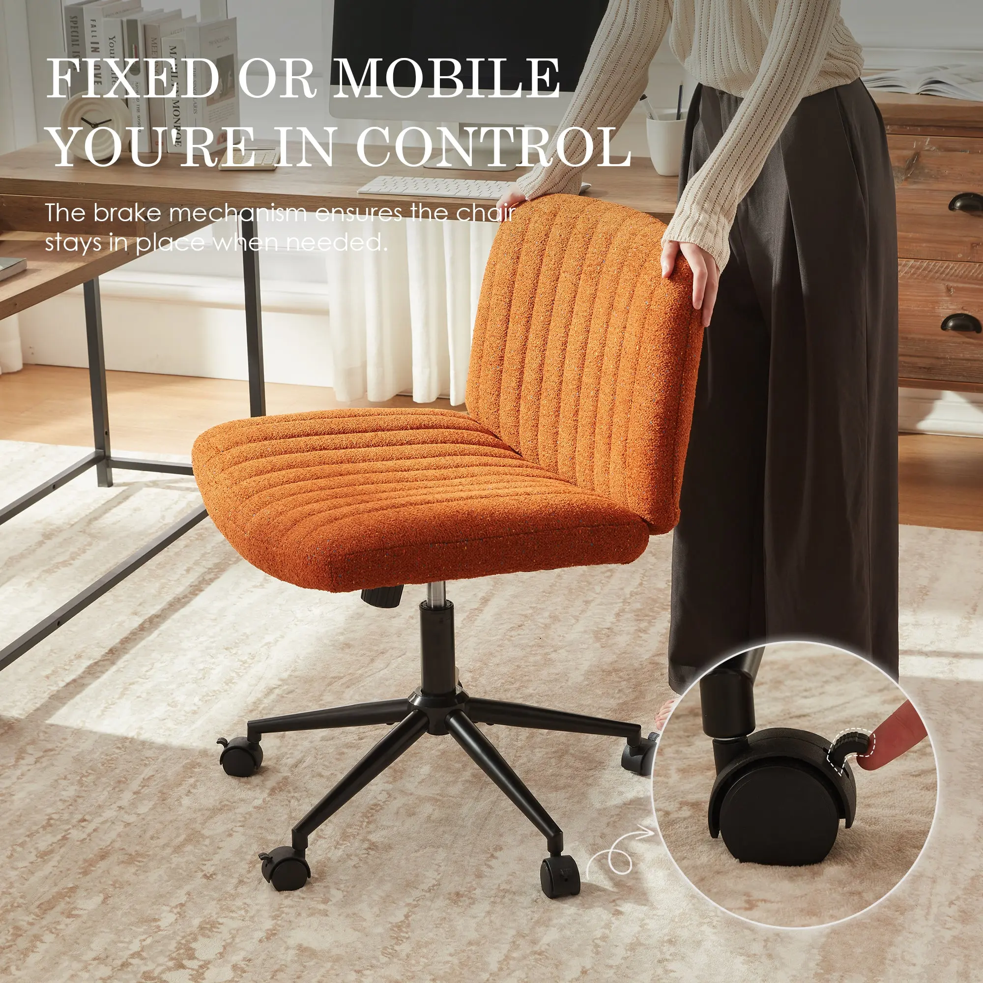 Dowinx Scandinavian-style sofa chair-Orange - Image 4