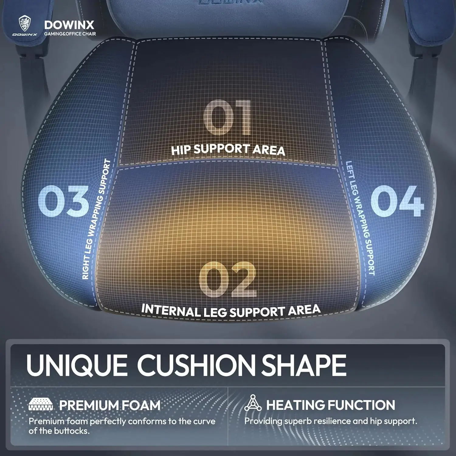 HEATED MASSAGE SERIES MB38 BLUE(Fabric) - Image 5
