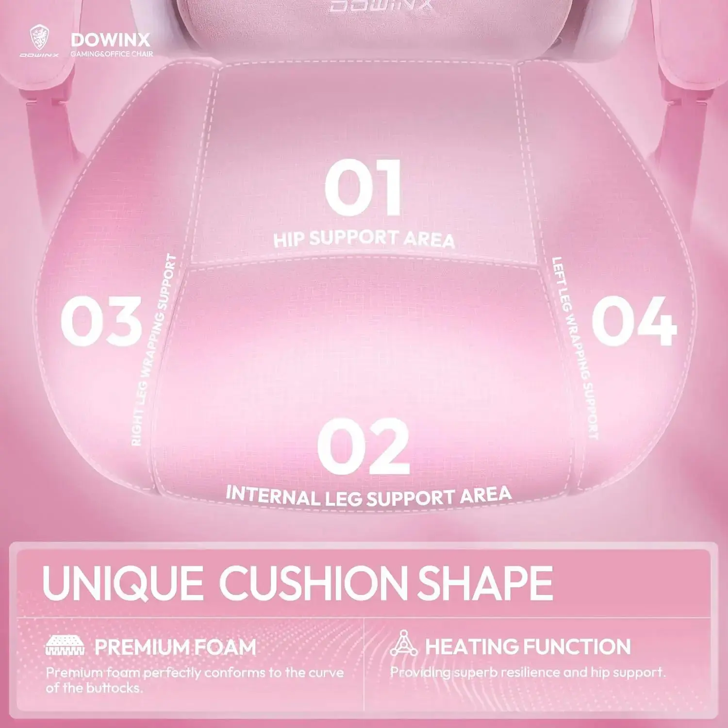 HEATED MASSAGE SERIES MB38 PINK (Fabric) - Image 4