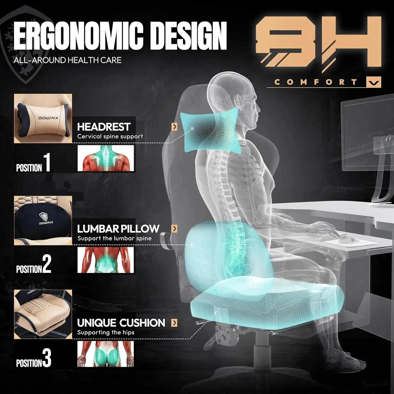 HEATED MASSAGE SERIES MB37 BROWN (PU) - Image 7