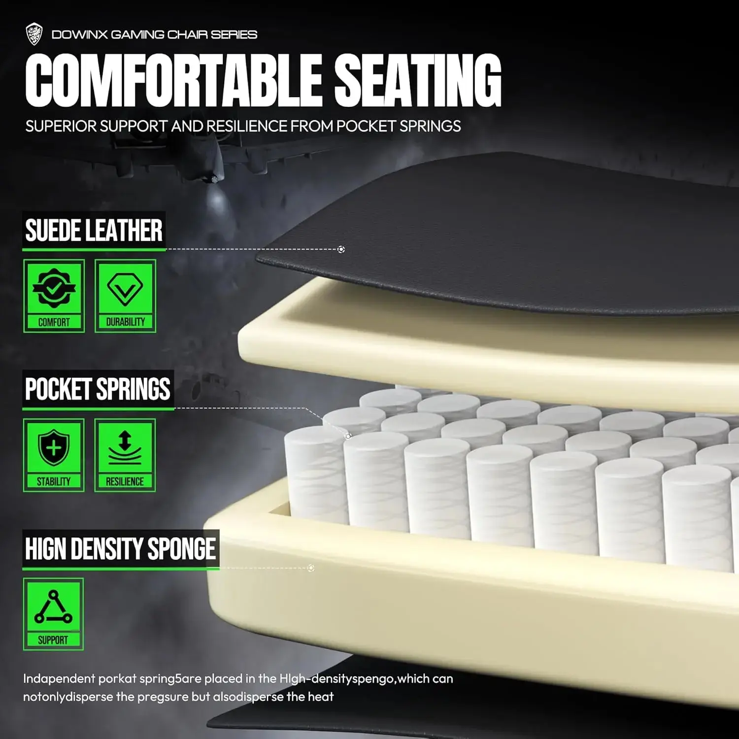HEATED MASSAGE SERIES MB37 GREEN (PU) - Image 3