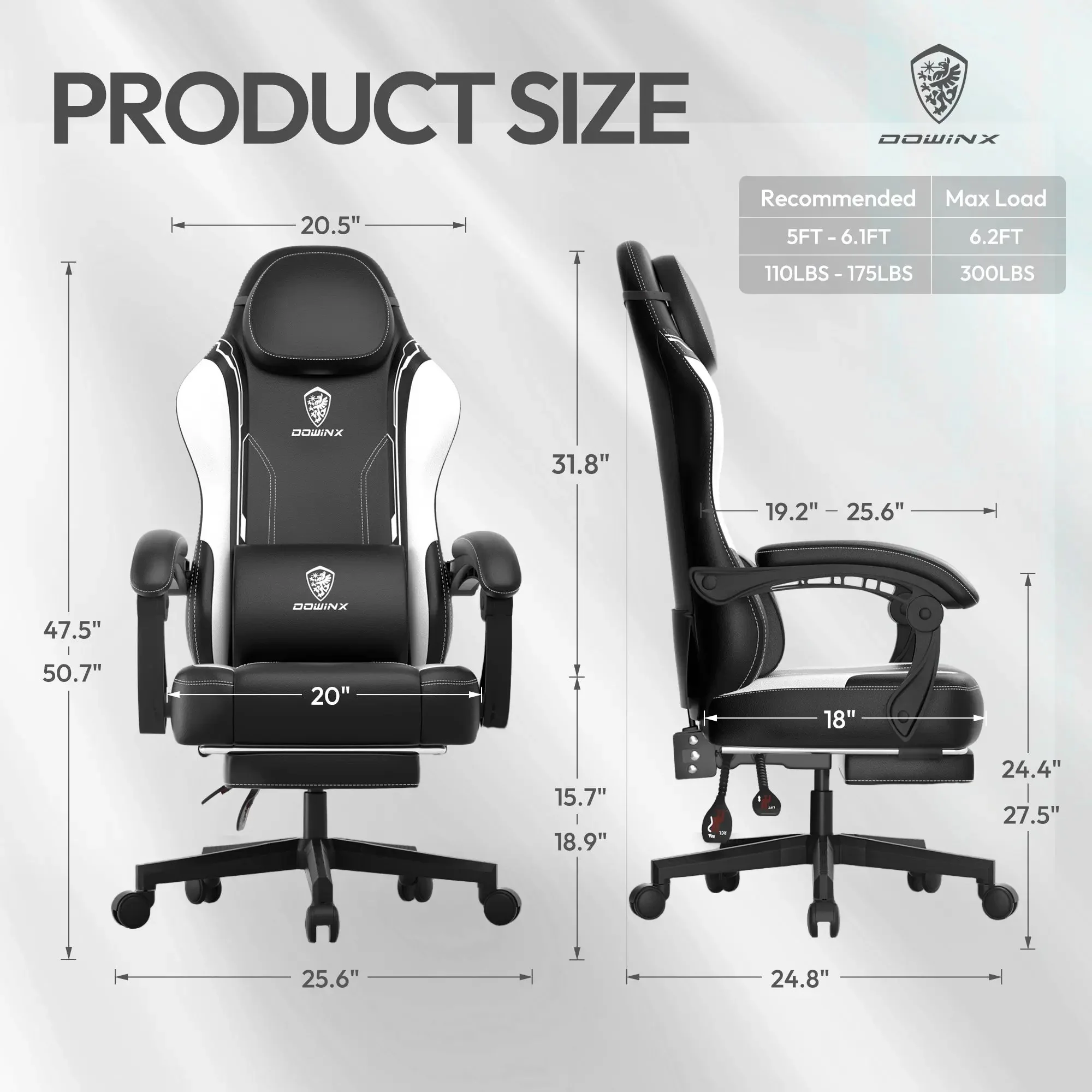 ERGONOMIC SERIES 6650-BLACK&WHITE|Dowinx - Image 8