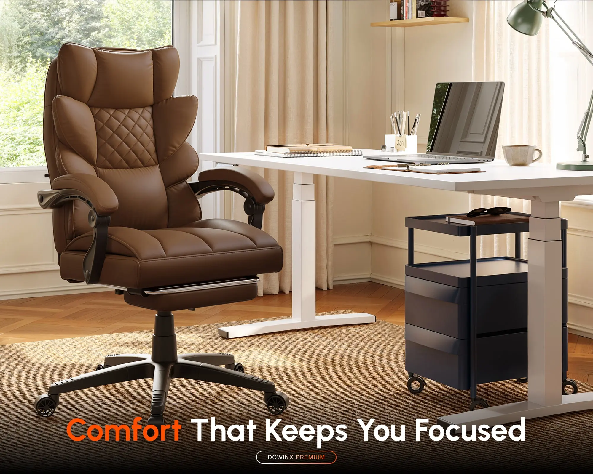 Executive Office Series 66B1A(PU Leather, Brown) - Image 3