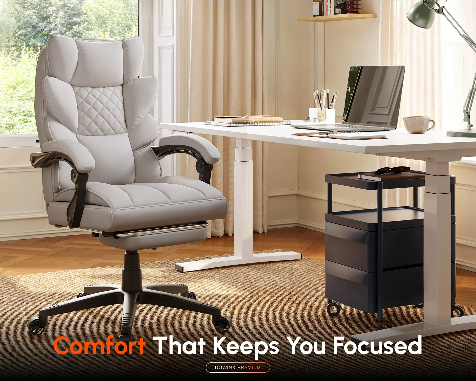 Executive Office Series 66B1A(PU Leather White) - Image 3