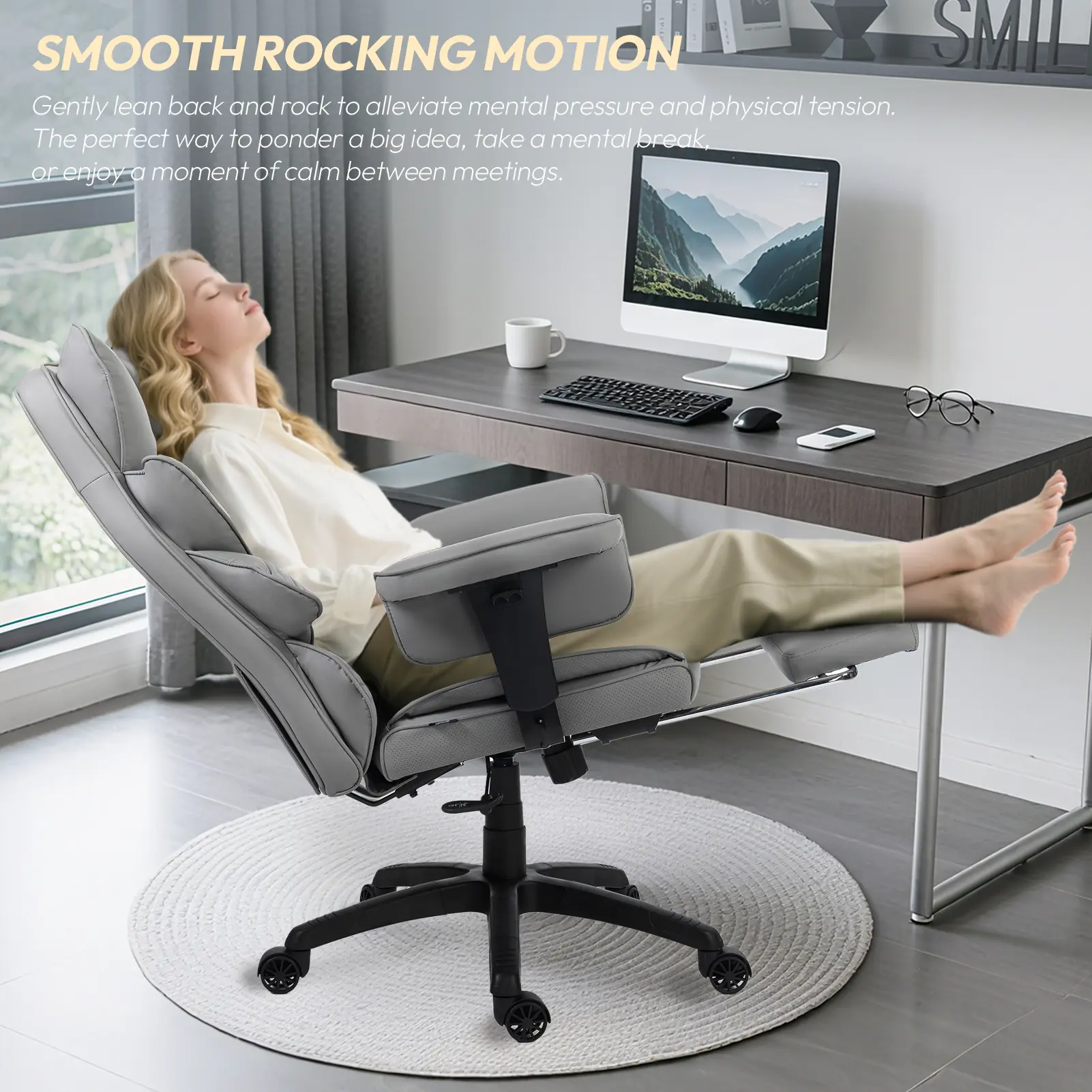 EXECUTIVE OFFICE SERIES 66BG (PU Leather, Grey) - Image 3