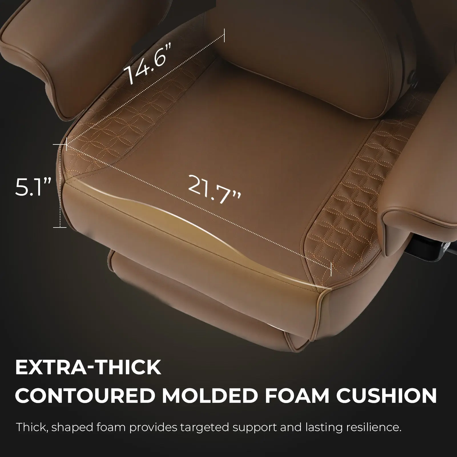 Office Chair QL-66B3 - Brown（PU) - Big & Tall Massage Boss Chair for Work & Relax | Dowinx - Image 5