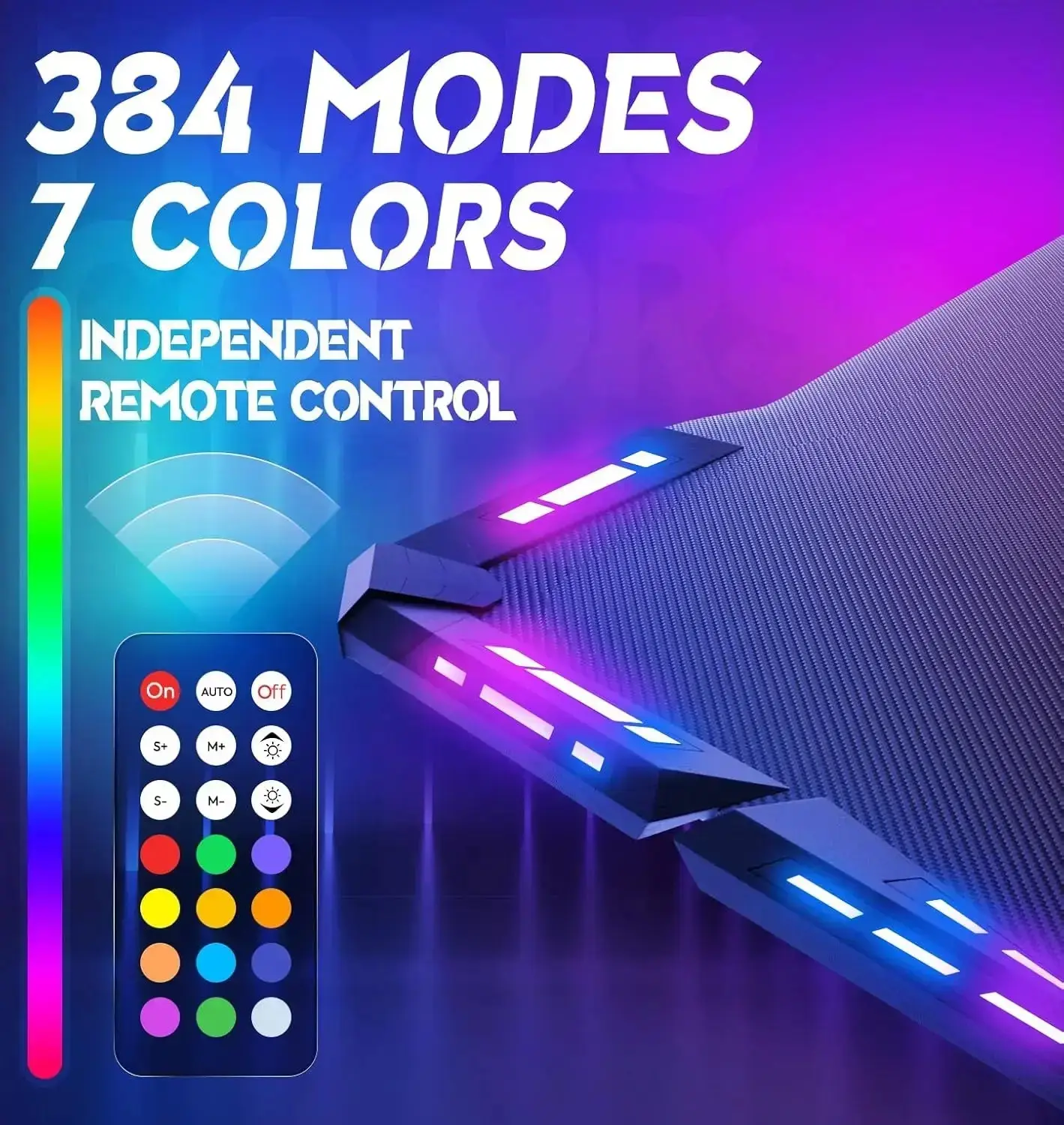 T-Shaped LED Series Gaming Desk 55 Inch Black - Image 4