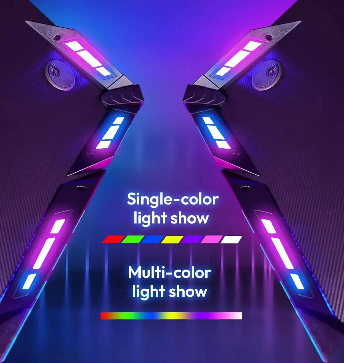 T-Shaped LED Series Gaming Desk 55 Inch Black - Image 5